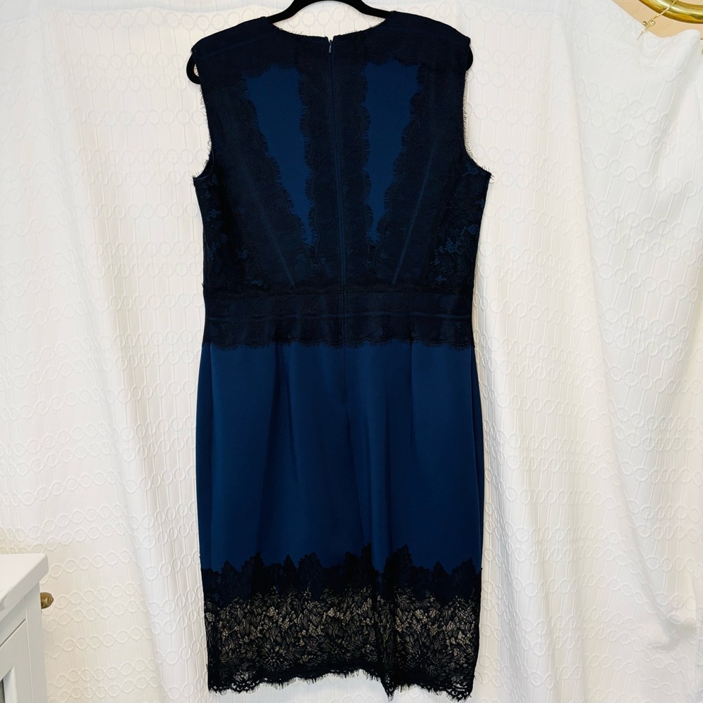 Women’s 16 Tadashi Shoji Milo Scuba Sheath Dress, Navy - Picture 5 of 10